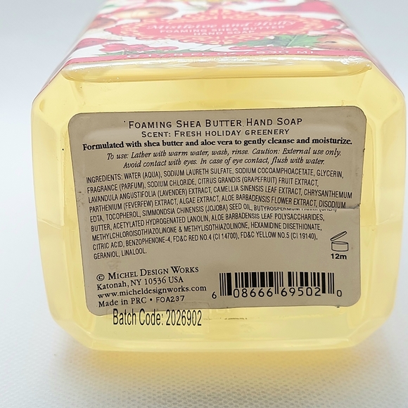 Michel Design Works foaming  Shea Butter hand soap mistletoe and holly 17.8 - Picture 4 of 4